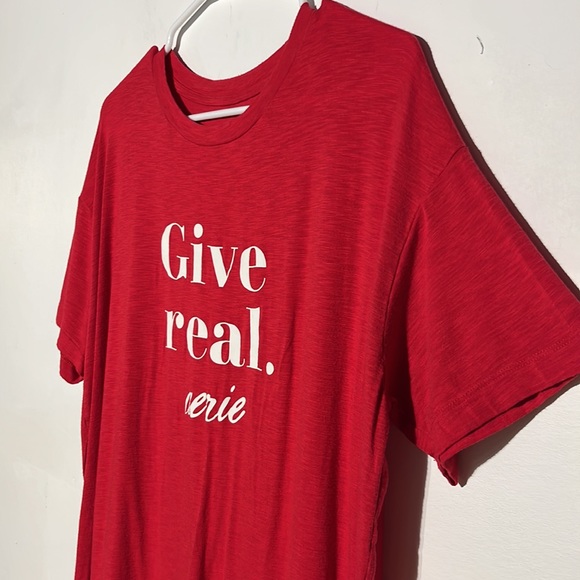 Aerie Real Soft Red Give Real Oversized Tee Shirt Size Small - Picture 3 of 6